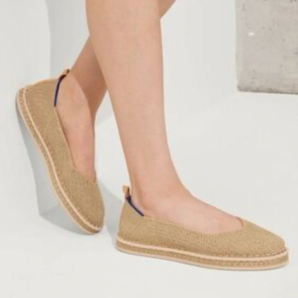 Rothy’s The espadrille gold shimmer size 6 NWOB